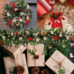Colgantes navideños de madera decorar árbol