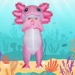 Disfraz inflable de ajolote Stegosaurus axolotl Disfraz inflable de ajolote Stegosaurus axolotl
