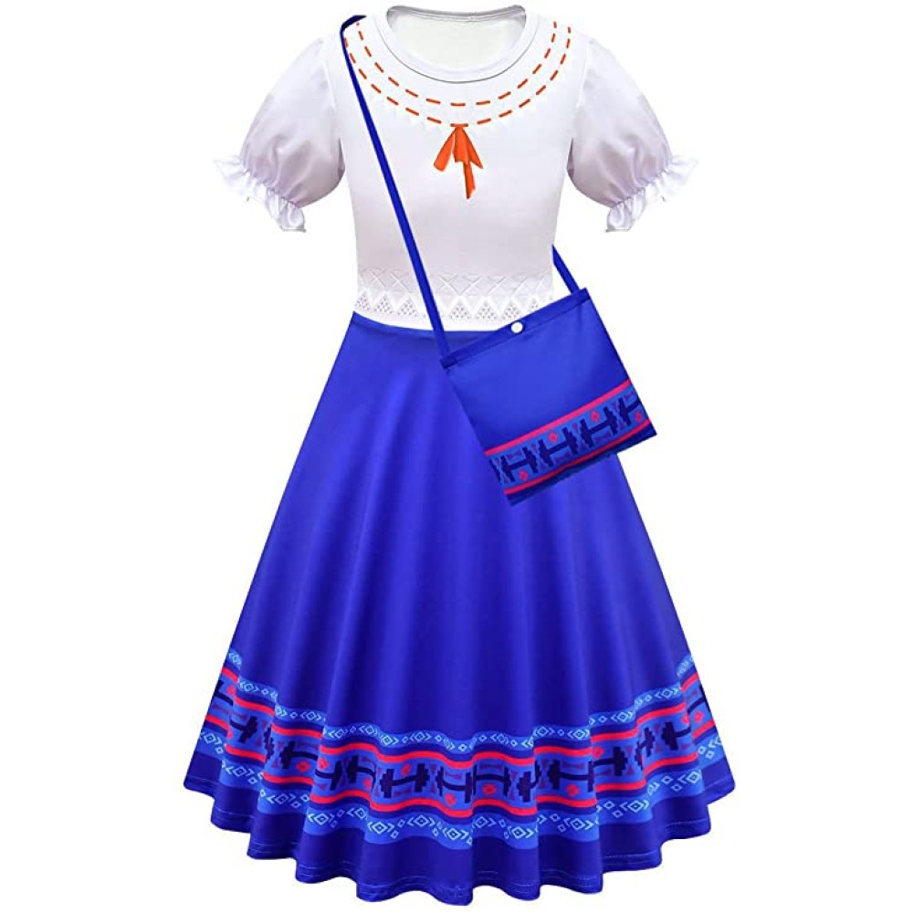Encanto Disfraz vestido de Luisa con bolso