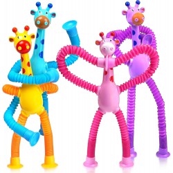 Set Juguetes Sensoriales 4 jirafas tipo acordeón con chupas Set Juguetes Sensoriales 4 jirafas tipo acordeón con chupas