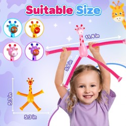 Set Juguetes Sensoriales 4 jirafas tipo acordeón con chupas Set Juguetes Sensoriales 4 jirafas tipo acordeón con chupas