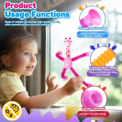 Set Juguetes Sensoriales 4 jirafas tipo acordeón con chupas Set Juguetes Sensoriales 4 jirafas tipo acordeón con chupas