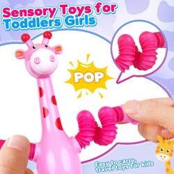 Set Juguetes Sensoriales 4 jirafas tipo acordeón con chupas Set Juguetes Sensoriales 4 jirafas tipo acordeón con chupas
