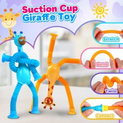 Set Juguetes Sensoriales 4 jirafas tipo acordeón con chupas Set Juguetes Sensoriales 4 jirafas tipo acordeón con chupas