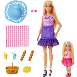 Barbie familia y amigos hermanas de picnic JBF43