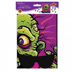 Juego de afiche y calcomanías poner ojo al zombie