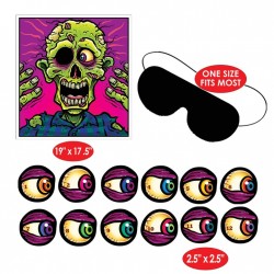 Juego de afiche y calcomanías poner ojo al zombie