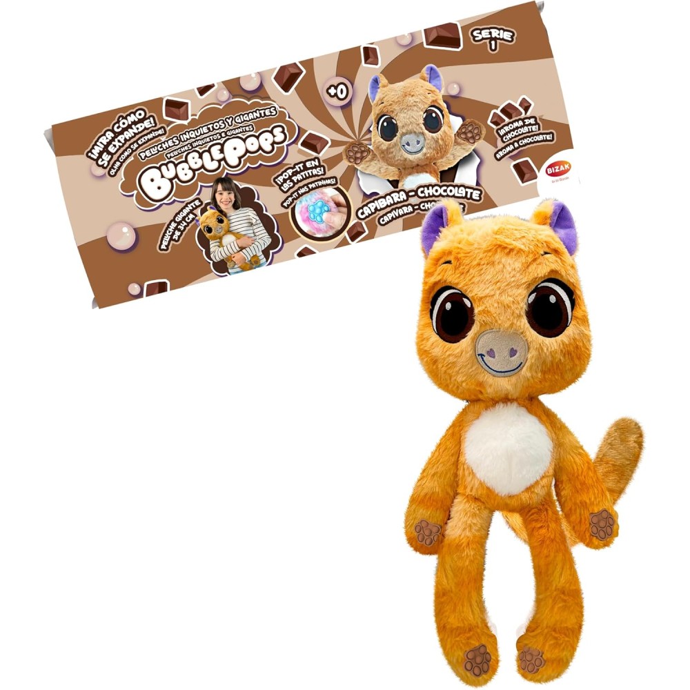 Peluche mágico Bubblepops capibara chocolate