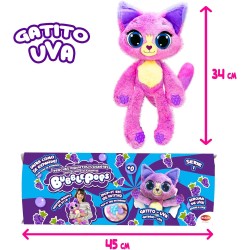 Peluche mágico Bubblepops gatito uva