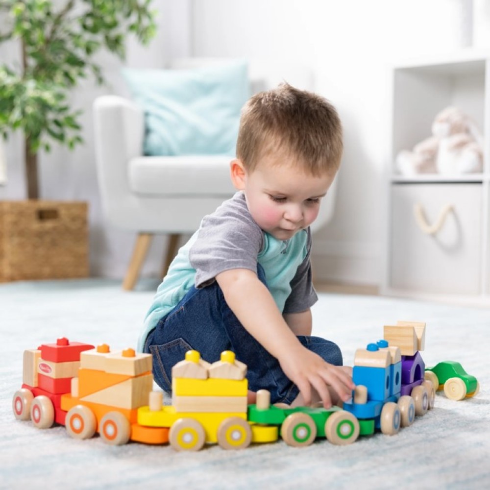 Melissa and Doug Tren de madera para apilar