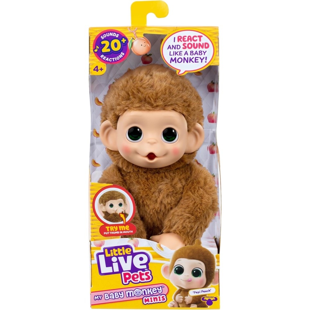 Little Live Pets My Baby Monkey Minis Pepi Peach