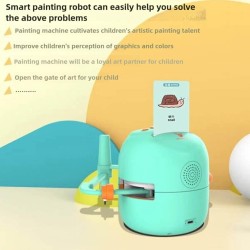 Robot dibujante con tarjetas y control de voz - verde