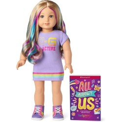 American Girl Truly Me muñeca rubia arcoíris