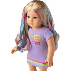 American Girl Truly Me muñeca rubia arcoíris