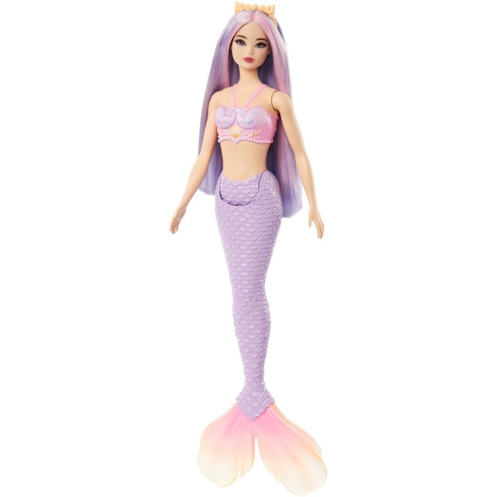 Barbie Sirena pelo rosa y violeta HRR06