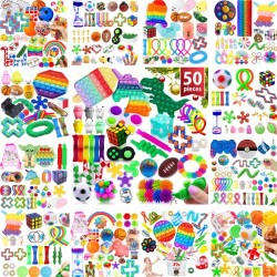 Caja surtida con50 Juguetes antiestrés Fidget Toys
