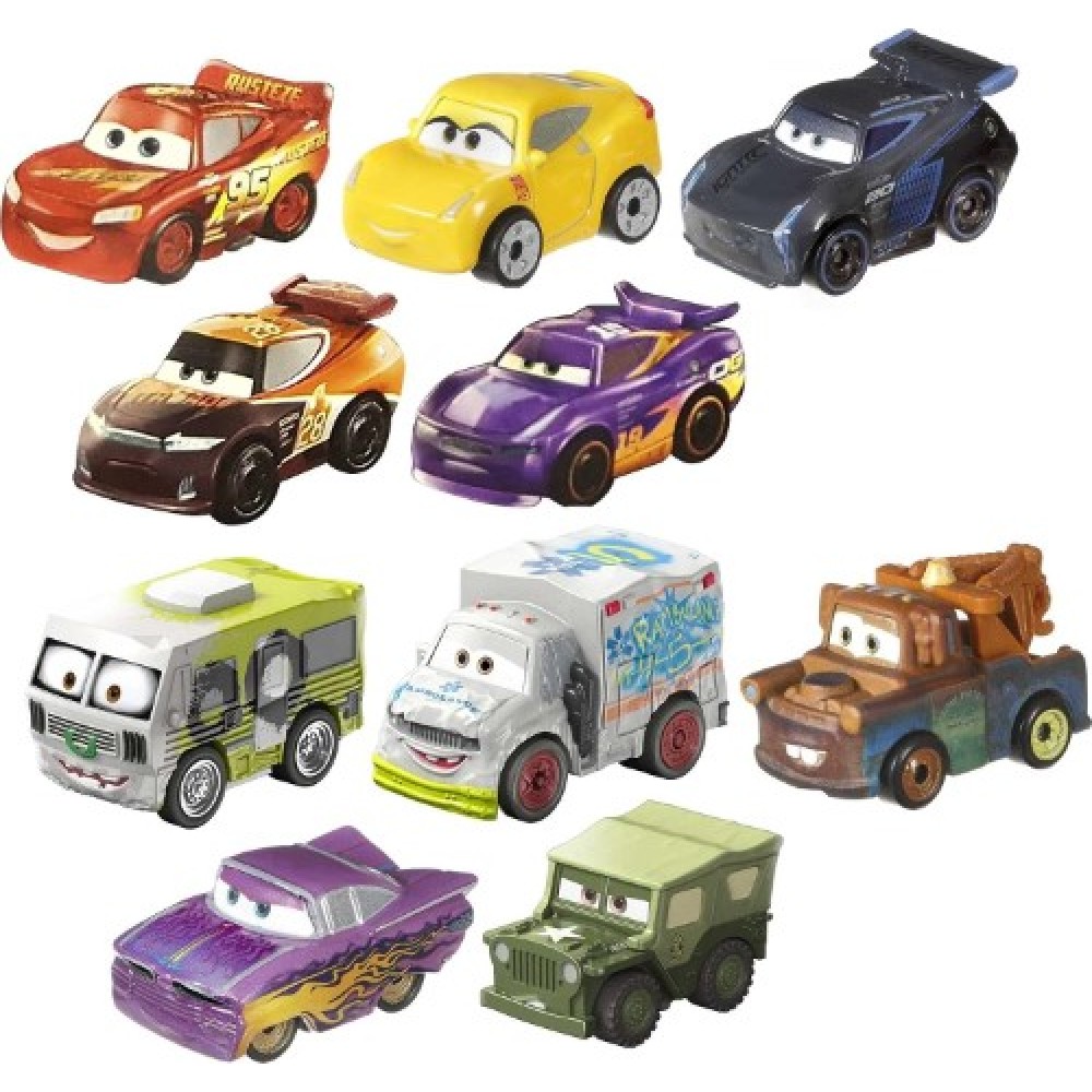 Cars Mini Racers paquete de 10 carros FLG73