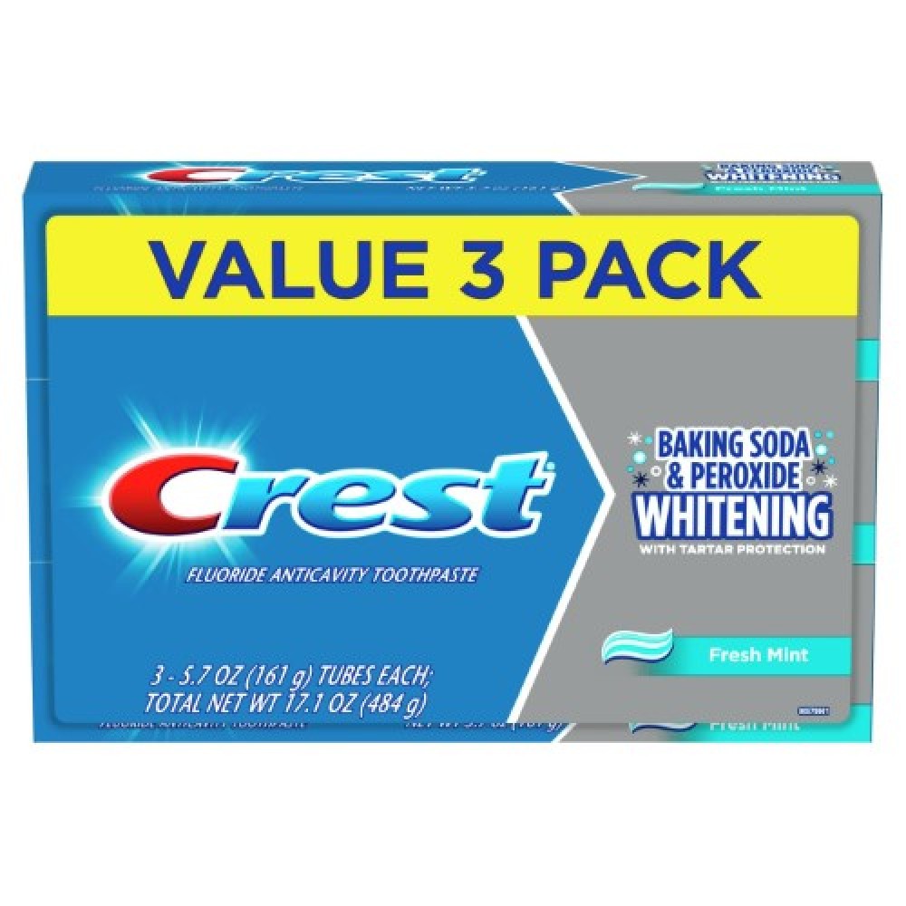 Crest Fresh Mint crema dental blanqueadora pack de 3