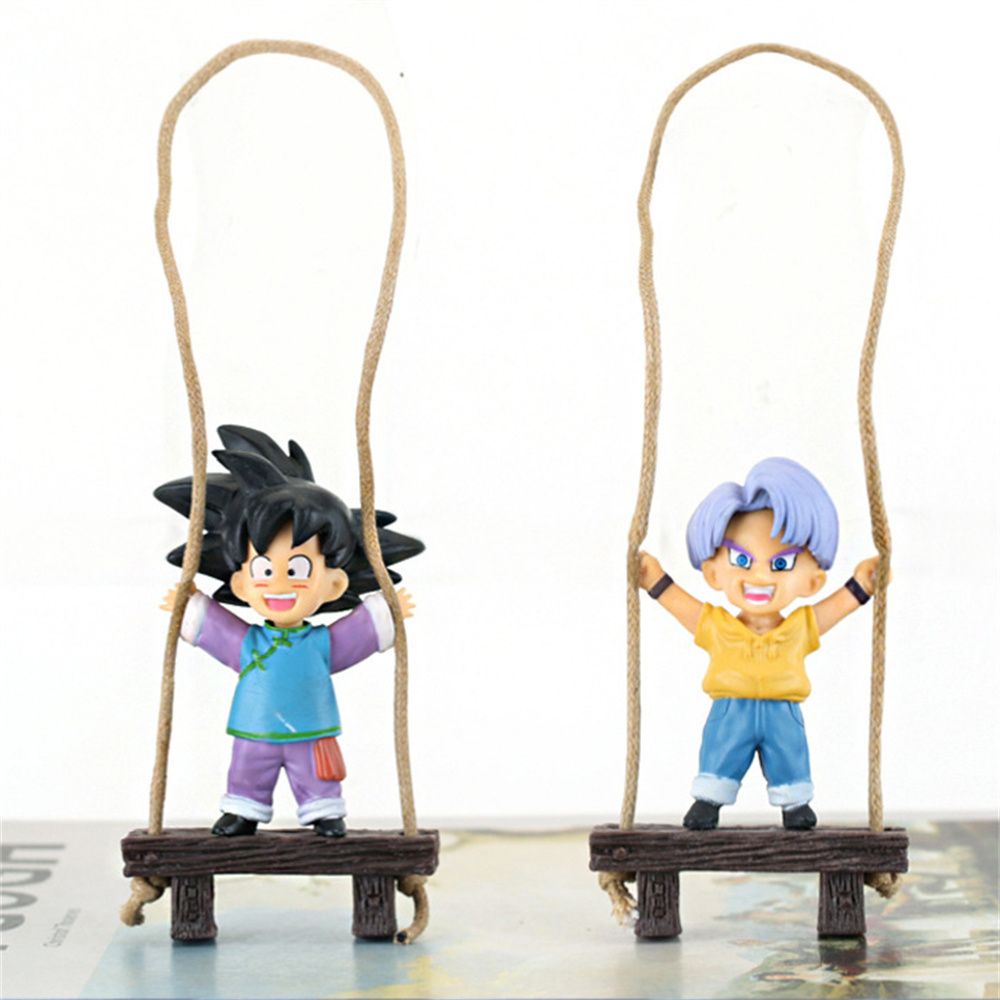 Dragon Ball Adornos Colgantes para carro Son Goku y Trunks en Columpio