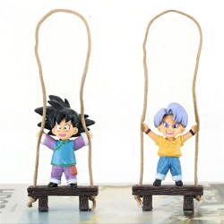 Dragon Ball Adornos Colgantes para carro Son Goku y Trunks en Columpio