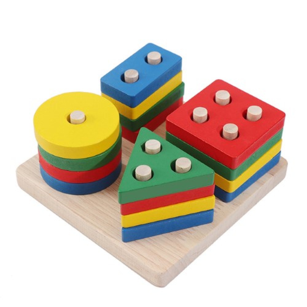 Juguete de madera Montessori Puzzle encajable Juguete de madera Montessori Puzzle encajable