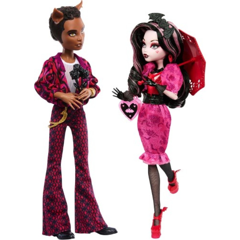 Monster High Howliday Draculaura y Clawd Wolf Edición de Amor
