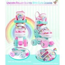 Patines de cuatro ruedas con luces Unicornio - Arcoíris