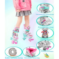 Patines de cuatro ruedas con luces Unicornio - Arcoíris