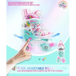 Patines de cuatro ruedas con luces Unicornio - Arcoíris