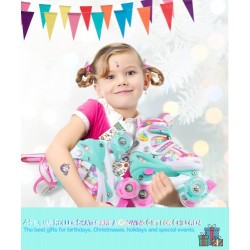 Patines de cuatro ruedas con luces Unicornio - Arcoíris