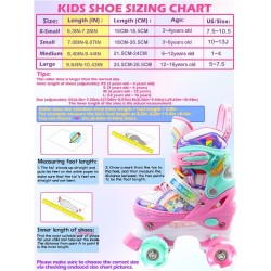 Patines de cuatro ruedas con luces Unicornio - Rosa