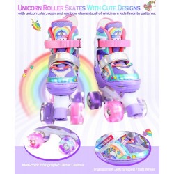 Patines de cuatro ruedas con luces Unicornio - Violeta