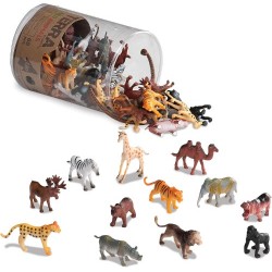 Terra by Battar Tarro con 60 figuras de animales salvajes Terra by Battar Tarro con 60 figuras de animales salvajes