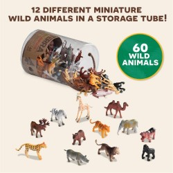 Terra by Battar Tarro con 60 figuras de animales salvajes Terra by Battar Tarro con 60 figuras de animales salvajes