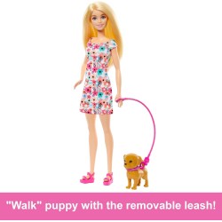 Barbie paseadora con perrito en silla de ruedas Barbie paseadora con perrito en silla de ruedas