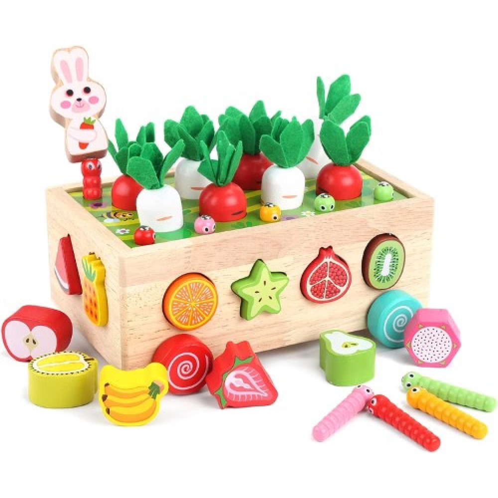 Juguete de madera Montessori huerto didáctico Juguete de madera Montessori huerto didáctico