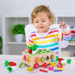 Juguete de madera Montessori huerto didáctico Juguete de madera Montessori huerto didáctico