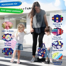 Juguete Montessori maleta aprendizaje con actividades
