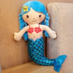 Sirena de felpa muñeca de Trapo 30 cm Azul Sirena de felpa muñeca de Trapo 30 cm Azul