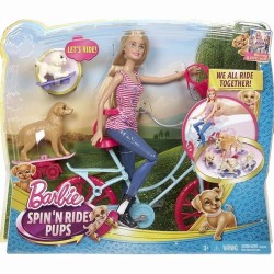 Barbie muñeca con bici y perritos CLD94