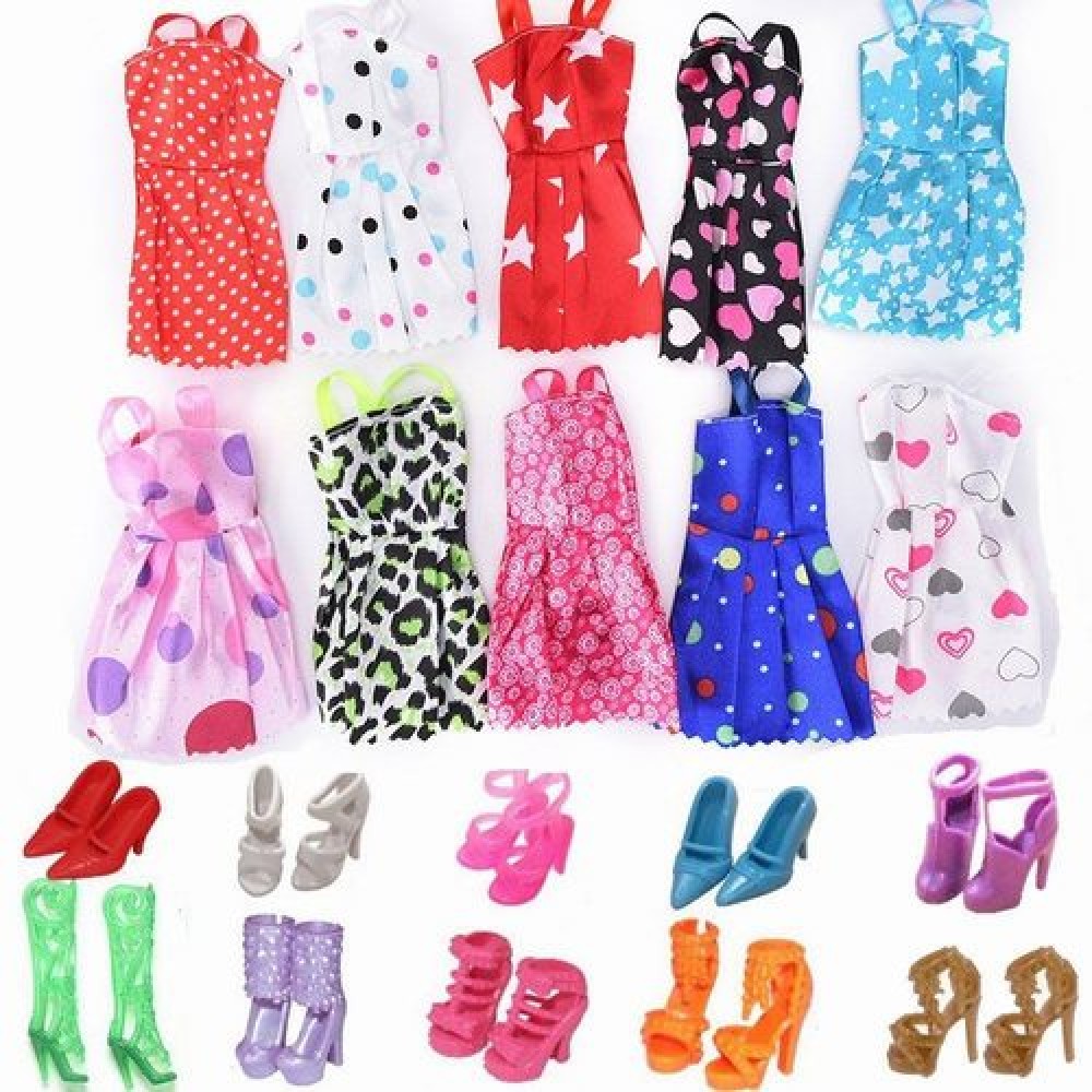 Barbie 10 vestidos con zapatos surtido Barbie 10 vestidos con zapatos surtido