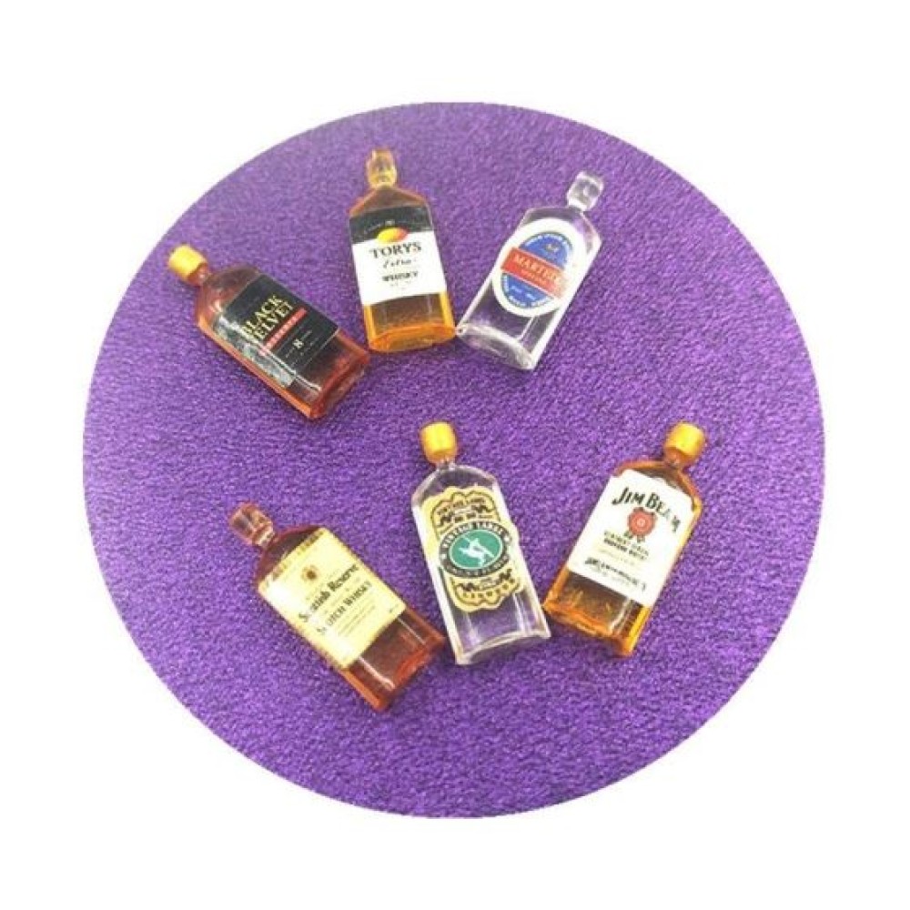 Set 6 botellas licor miniatura muñecas