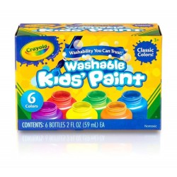 Crayola pintura para niños lavable 6 tarros