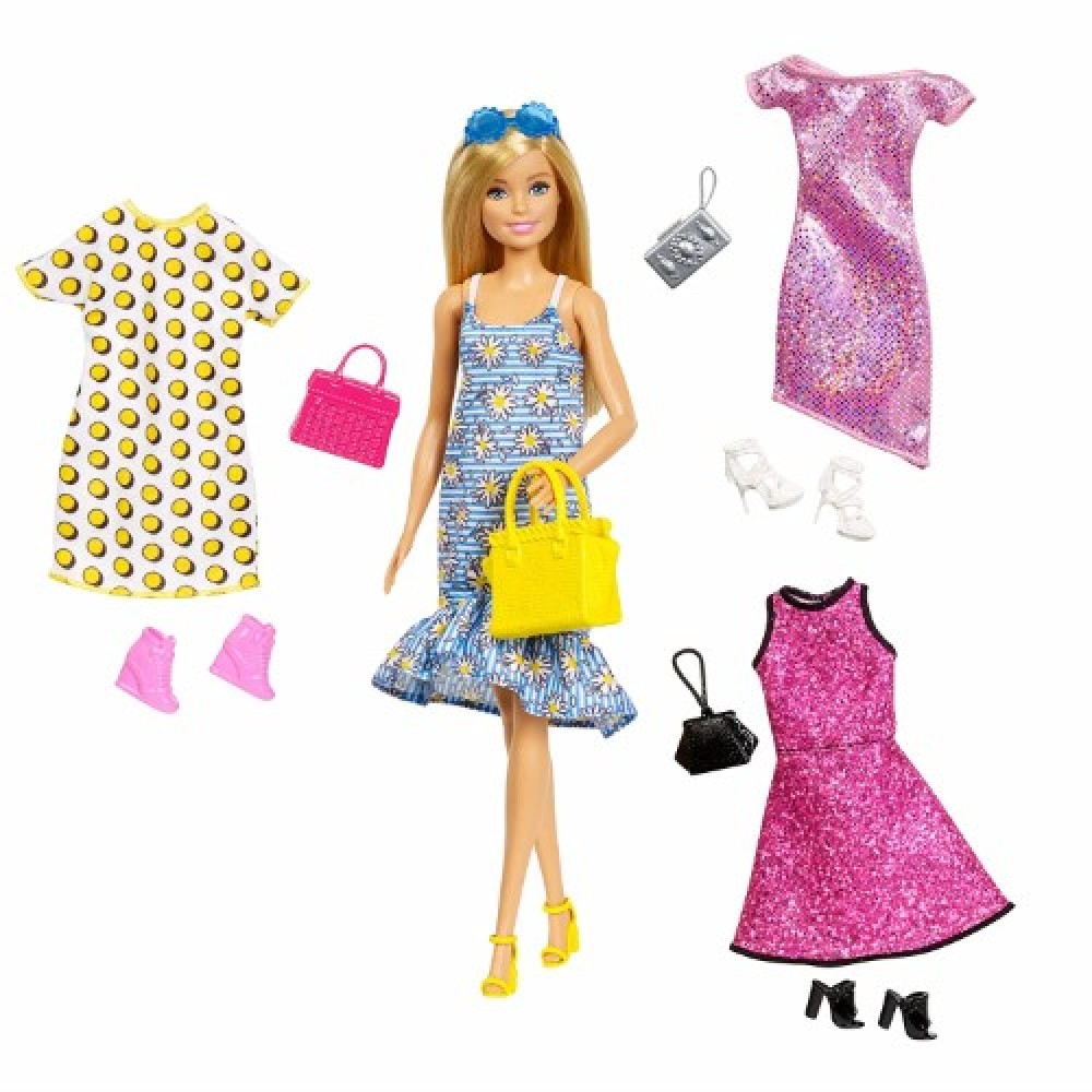 Barbie con ropa y accesorios GDJ40