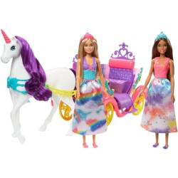 Barbie Carruaje princesas y unicornio FRV05
