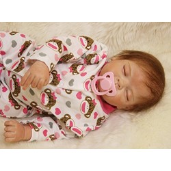 Bebé reborn realista ojos cerrados 55 cm