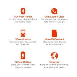 Ematic Bafle de sonido pequeño portatil inalámbrico