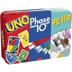 Tres juegos en 1 Uno Phase 10 y Pic Flip Tres juegos en 1 Uno Phase 10 y Pic Flip