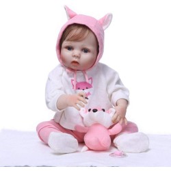 Muñeca bebé reborn ojos abiertos 50 cm