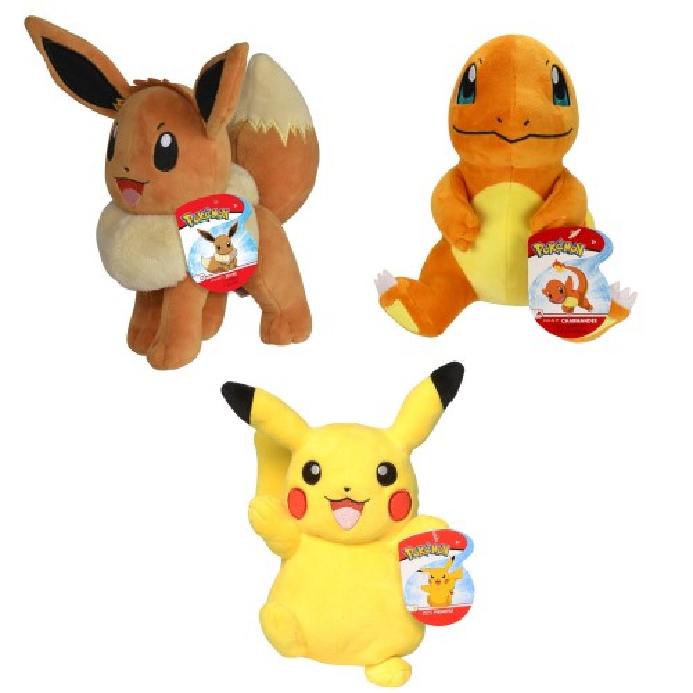Pokemon 3 peluches Pikachu Eeve Charmander